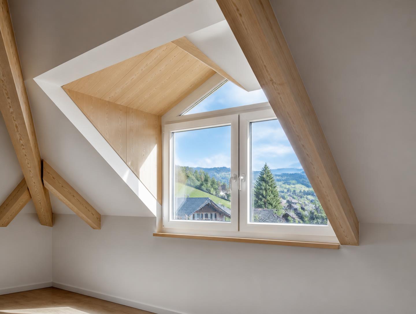 Ausgebautes Dachgeschoss mit Dachfenstern
